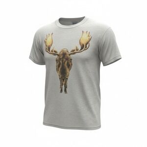 Vintage Moose Tee AOP  White All-Sport Pro Weight Tag USA T-Shirt Adult Medium